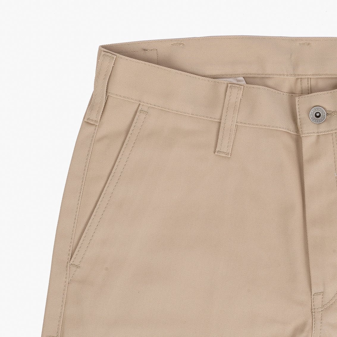 IH-717-KHA 9oz Mercerised Selvedge Cotton Chinos - Khaki - 4