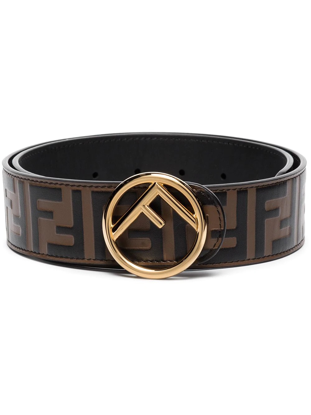 logo-print leather belt - 1