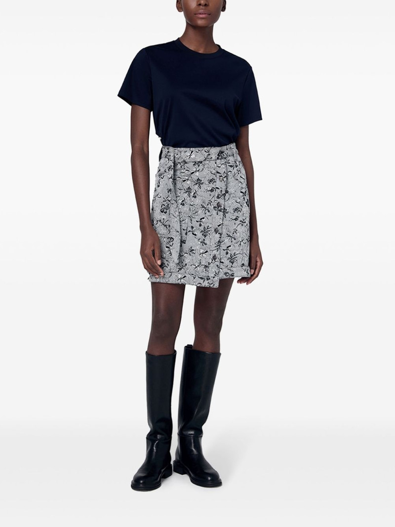 Ports 1961 floral-jacquard denim skirt outlook