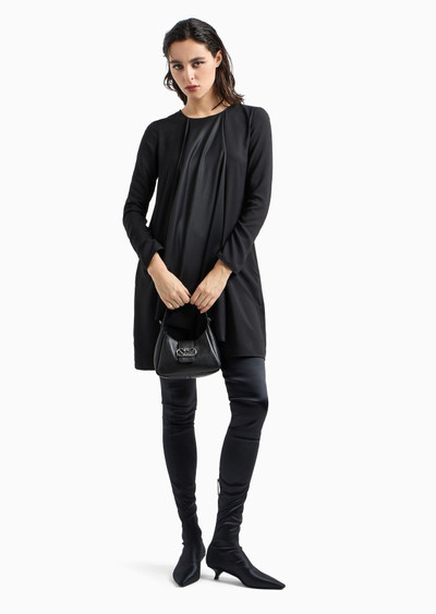 EMPORIO ARMANI Satin crêpe tunic dress with oversized ruffle outlook