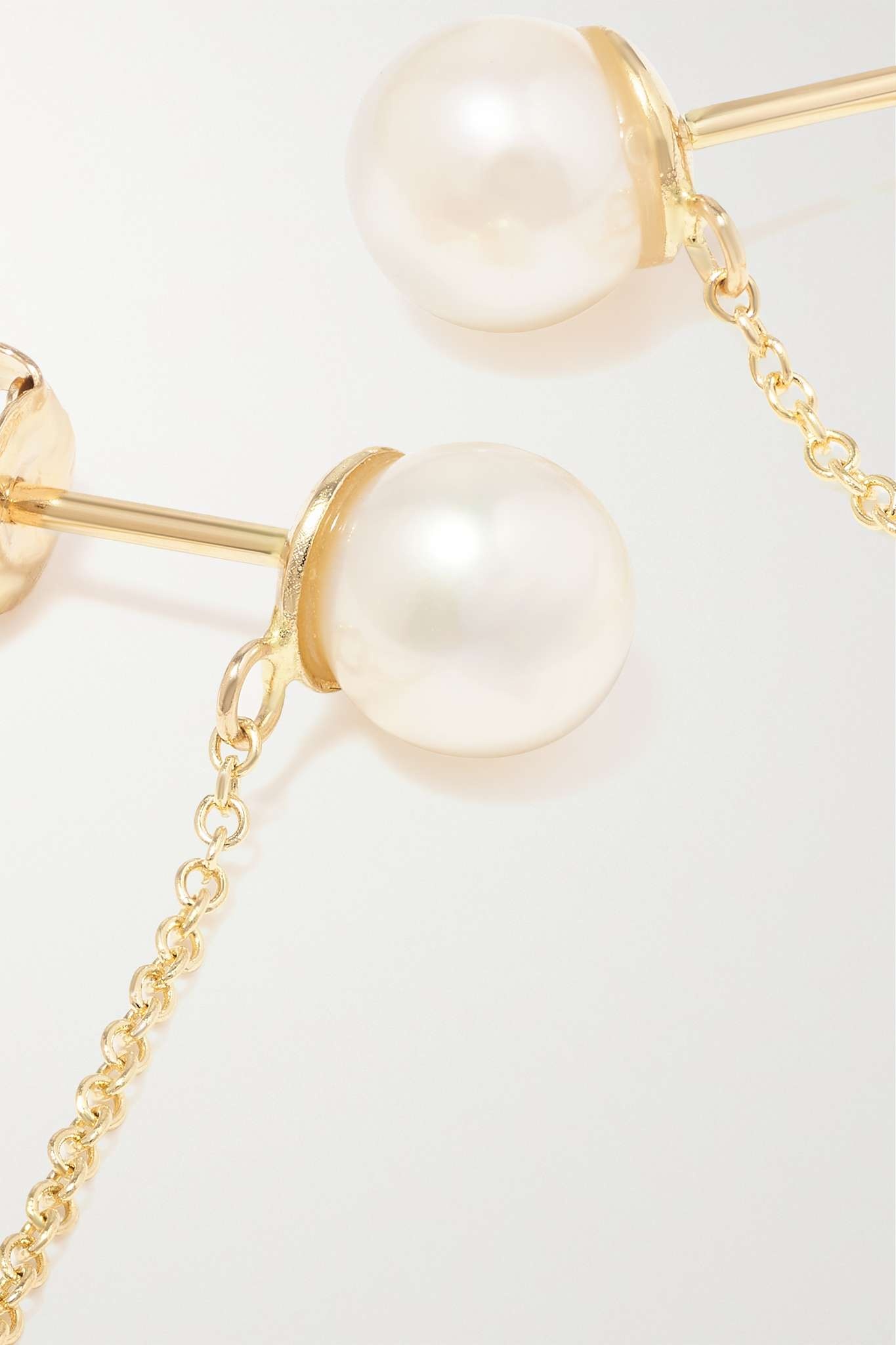 14-karat gold pearl earrings - 5