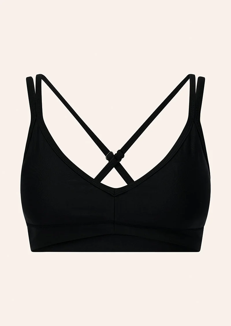 PARAMOUNT SPORTS BRA IN BLACK SHINE - 1