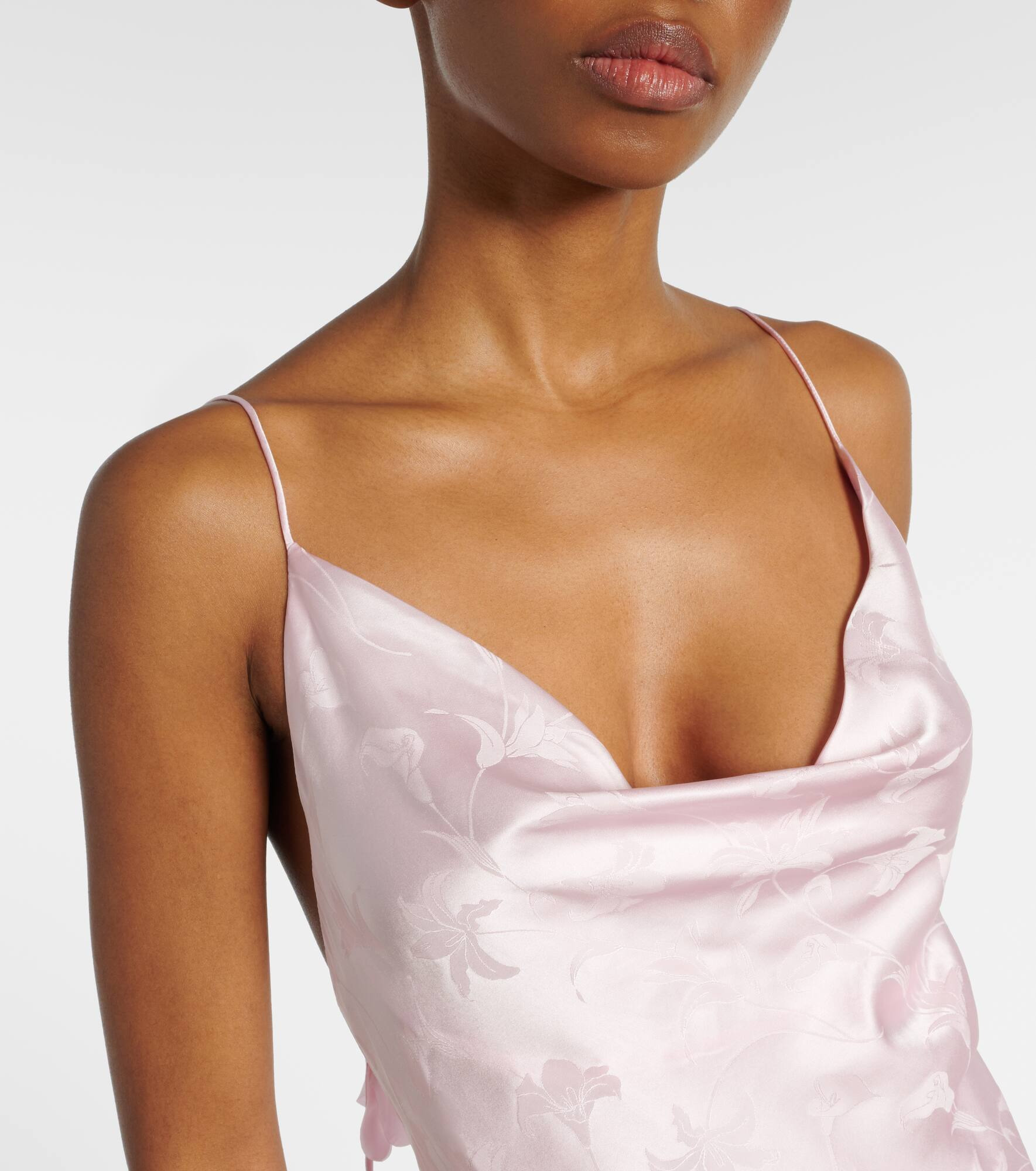 Bridal silk satin midi dress - 4