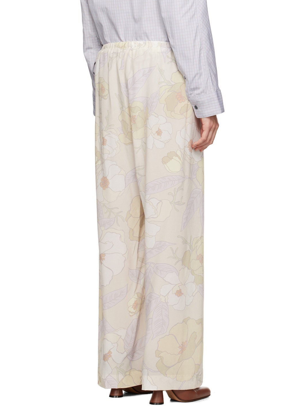 Off-White Silk Trousers - 3