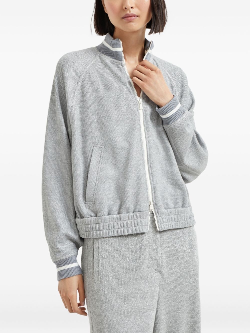 cotton-blend bomber jacket - 3