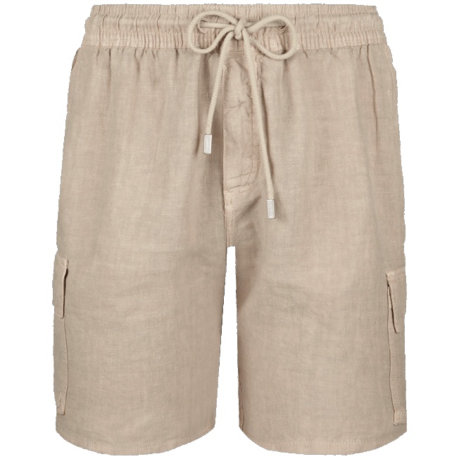 Men Linen Bermuda Shorts cargo pockets - 1