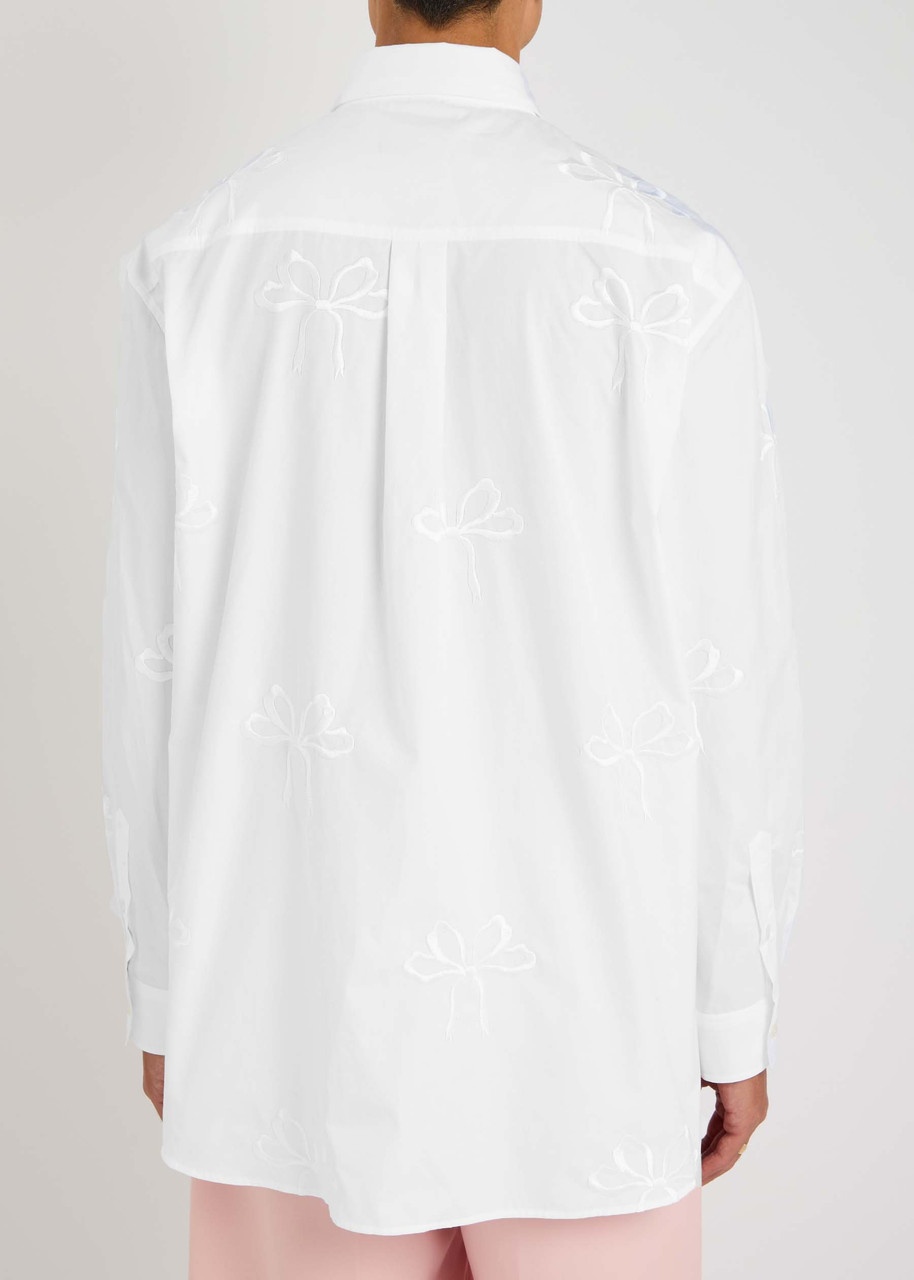 Simone Rocha Carnation Bow-embroidered Cotton-poplin Shirt - 3