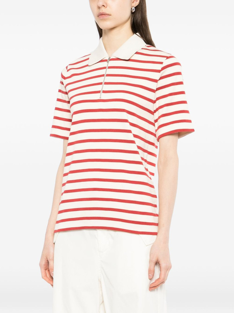 striped zip-up polo shirt 3