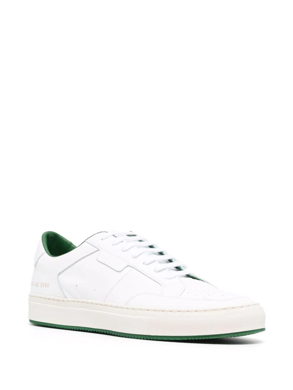 contrast-trimmed leather sneakers - 2