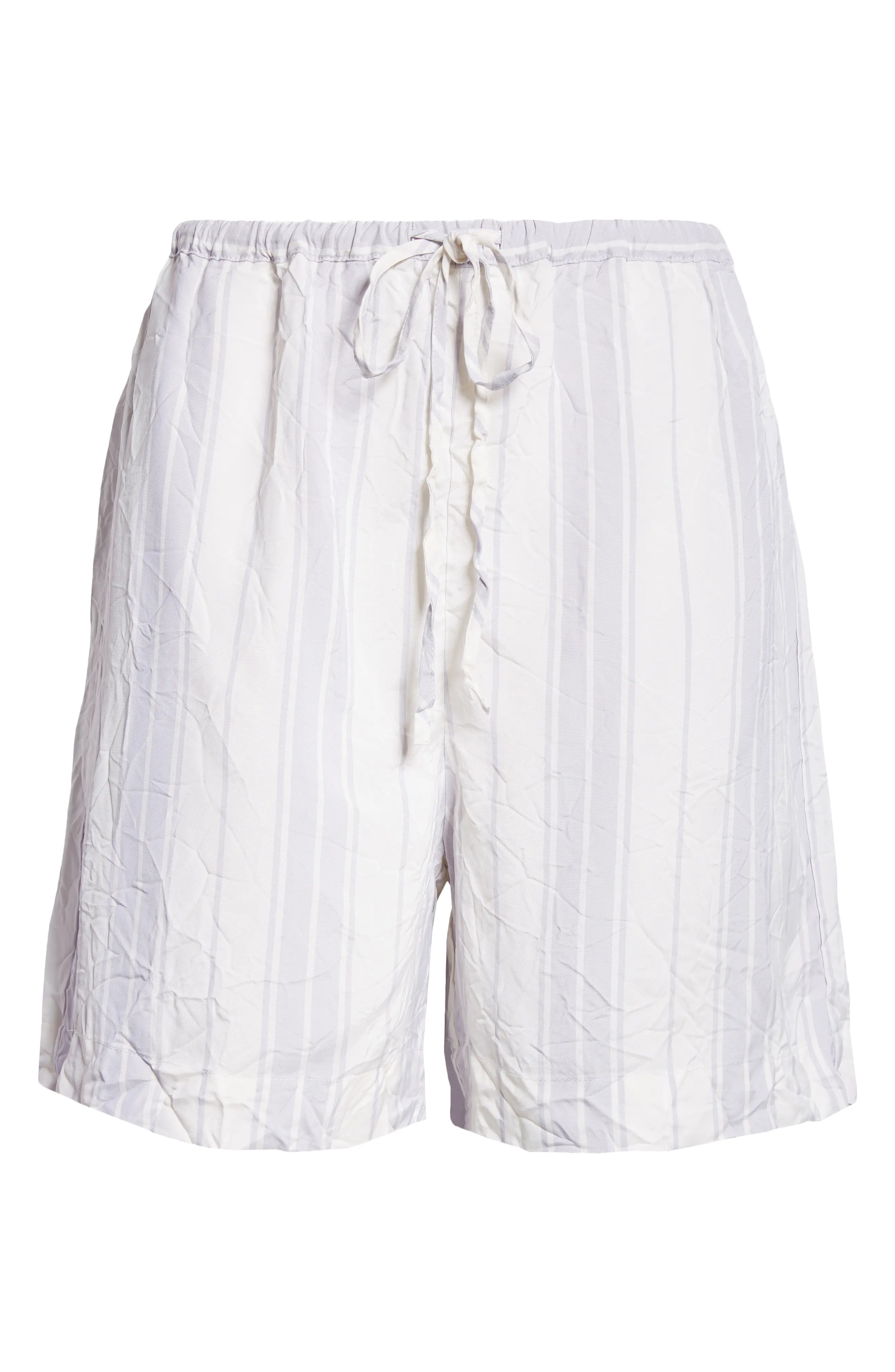 Portico Stripe Rumpled Satin Drawstring Shorts - 1