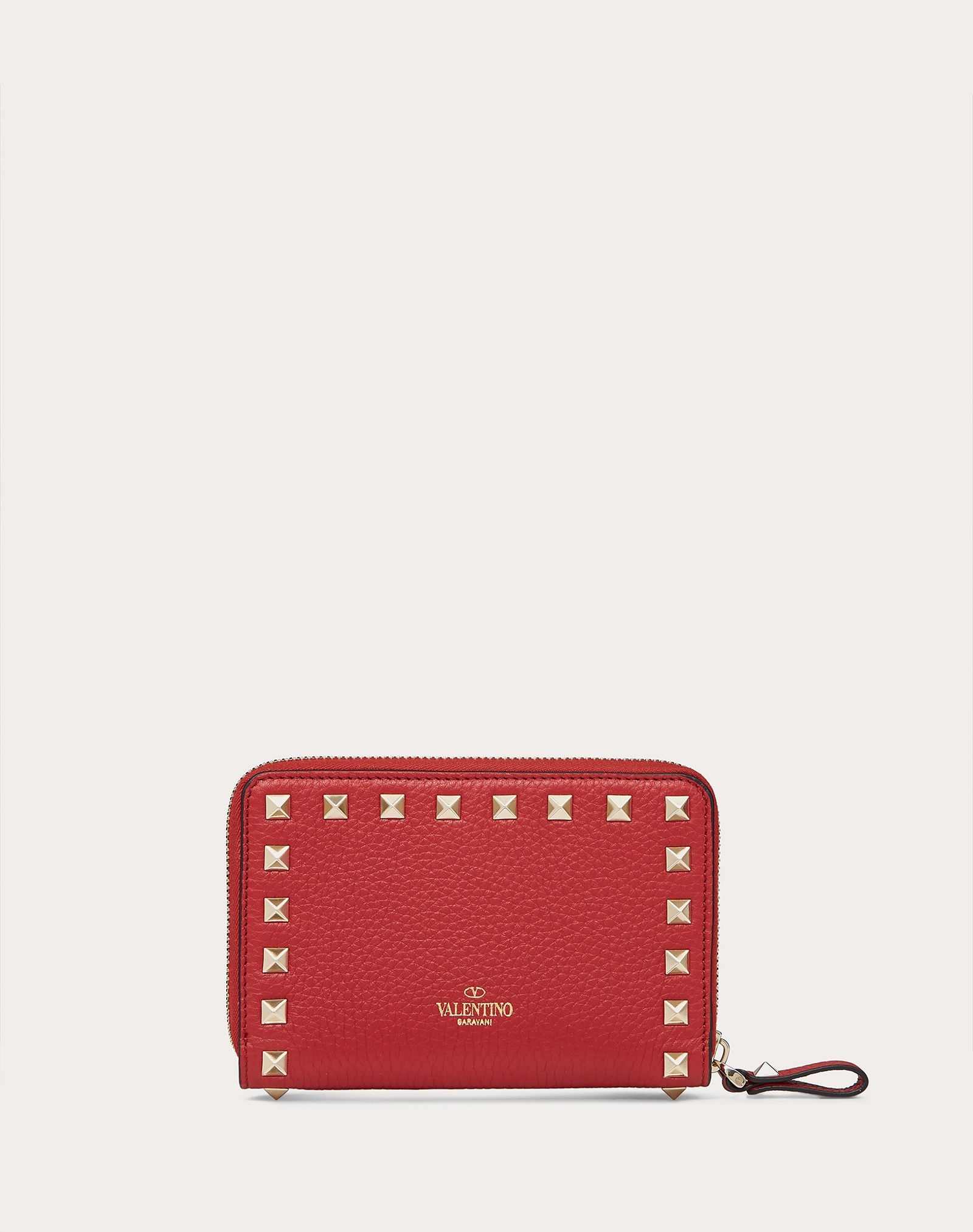 Rockstud Grainy Calfskin Zippered Wallet - 3