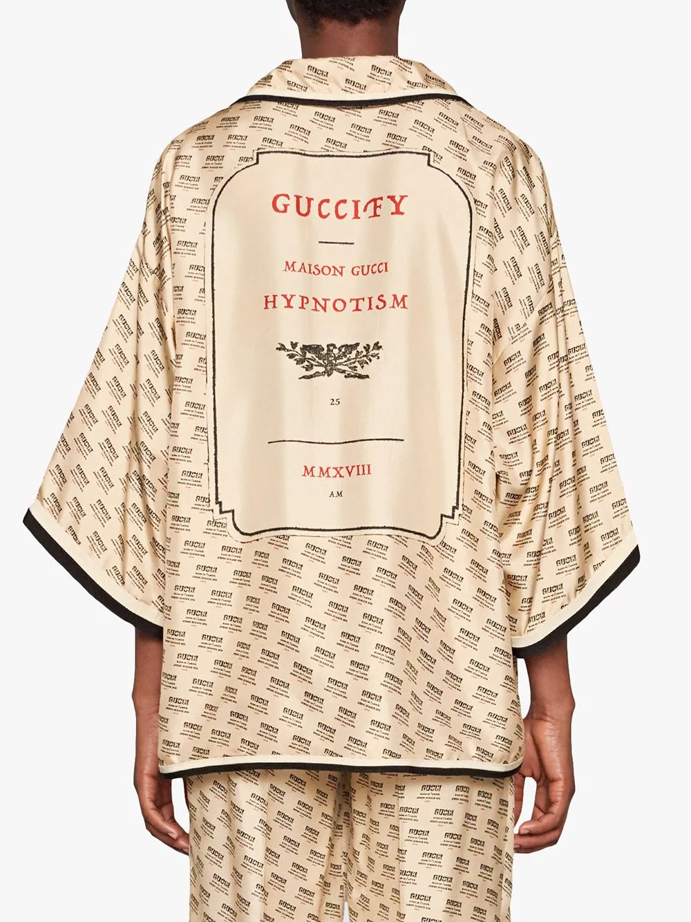 Gucci invite stamp silk shirt - 4