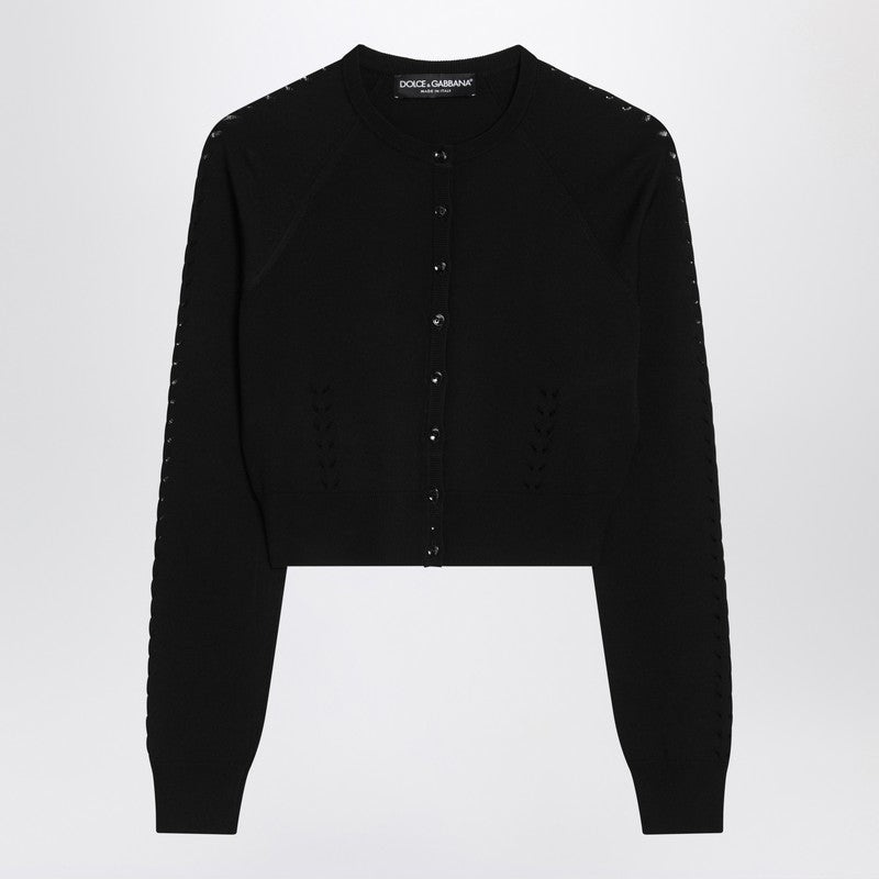 Dolce&Gabbana Black Cardigan With Punched Details Women - 1
