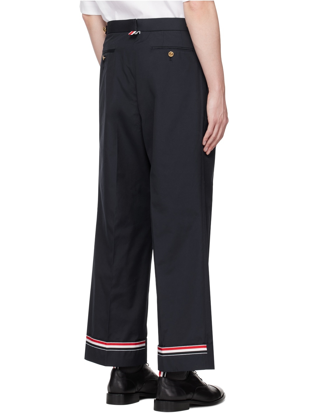 Navy Tricolor Cuff Trousers - 3