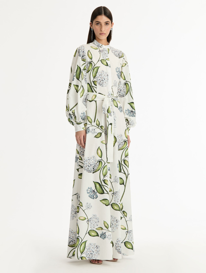 PORCELAIN FLOWER COTTON POPLIN CAFTAN 4