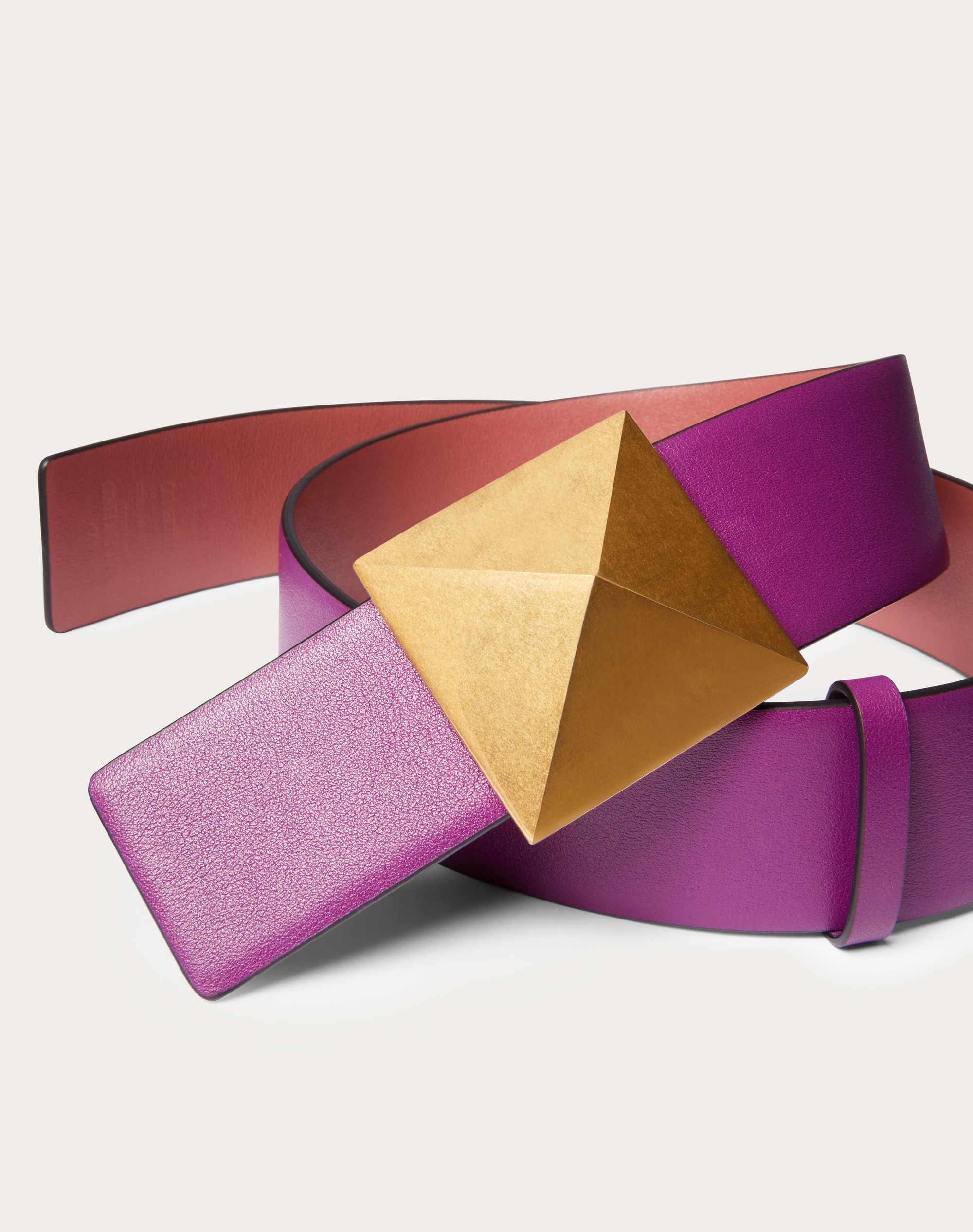 REVERSIBLE ONE STUD BELT IN GLOSSY CALFSKIN 40 MM - 2