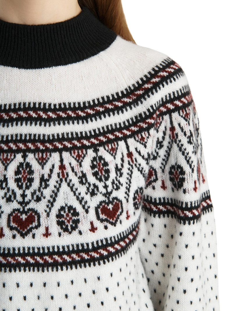 Women's Guy Cashmere Fair Isle-Style Sweater - Ivory Red Multi 6