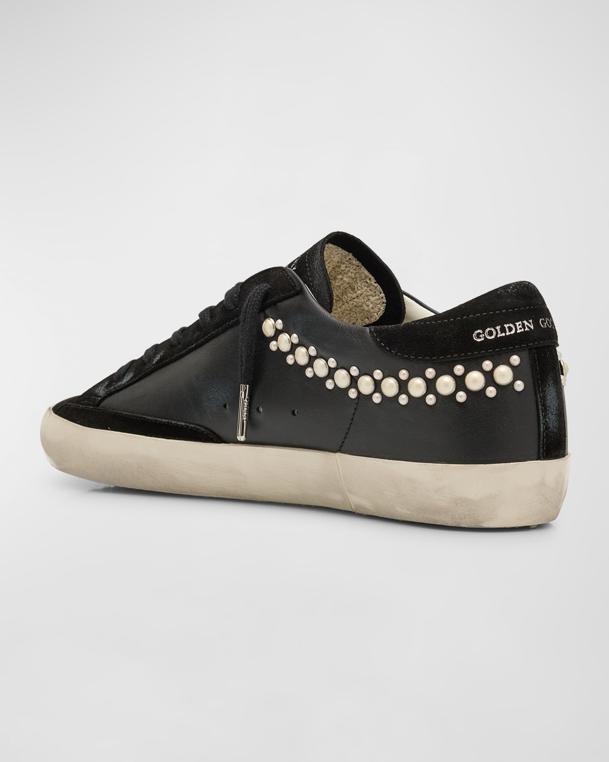 Superstar Pearly Stud Leather Low-Top Sneakers - 4