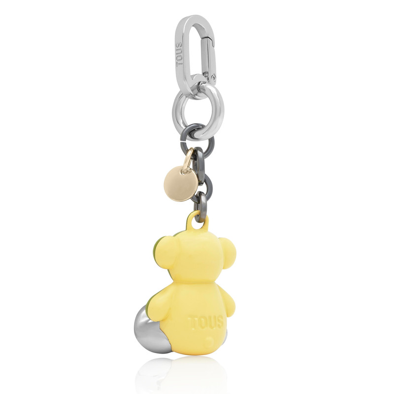 TOUS Green and yellow metal Key ring Bold Bear outlook