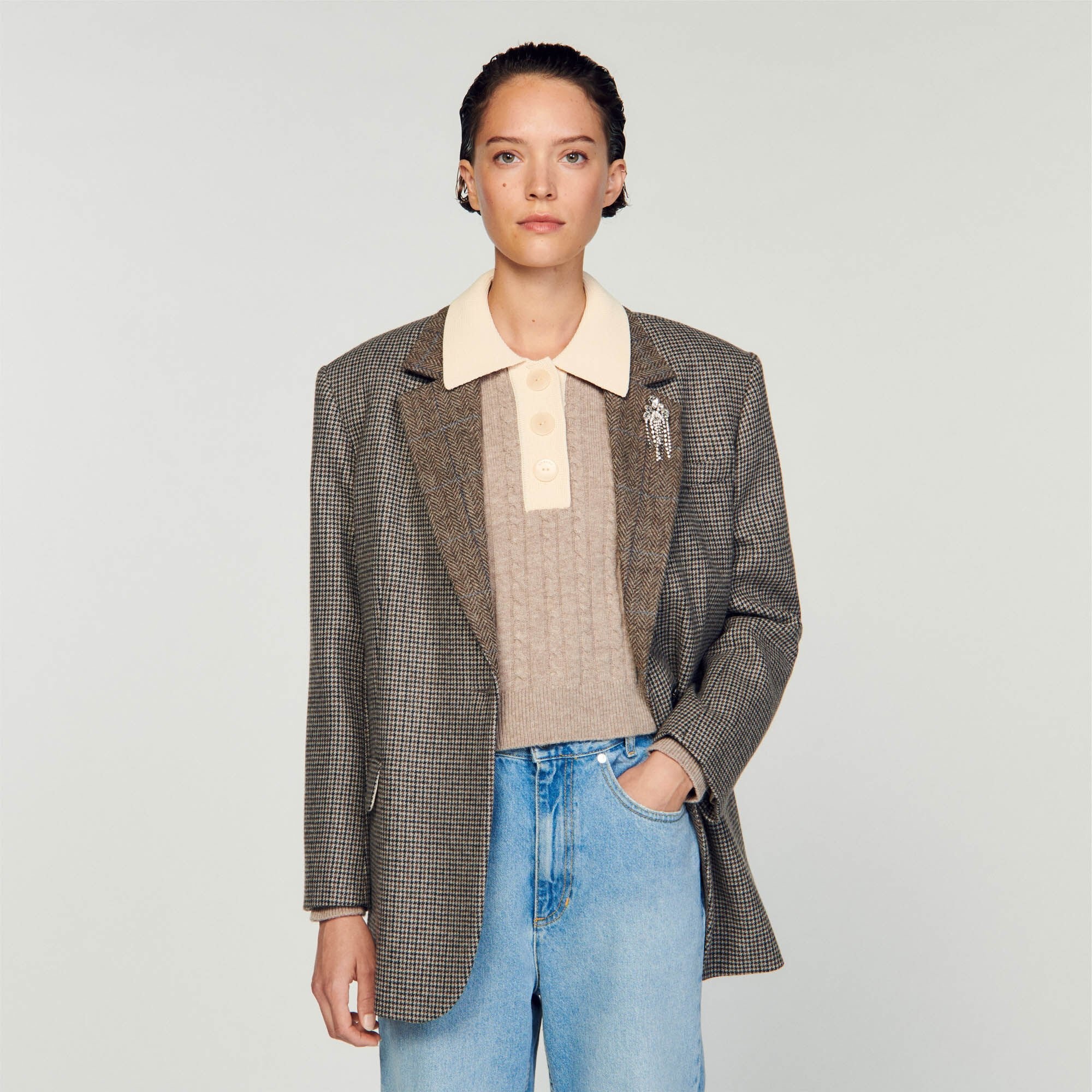 CROPPED CABLE-KNIT SWEATER - 5