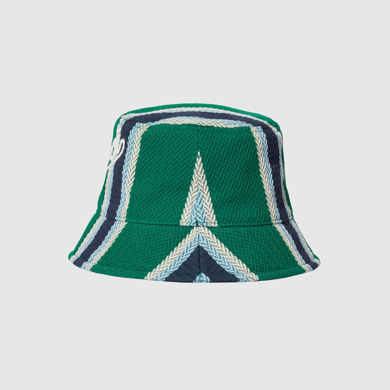 GUCCI Striped canvas bucket hat with embroidery outlook