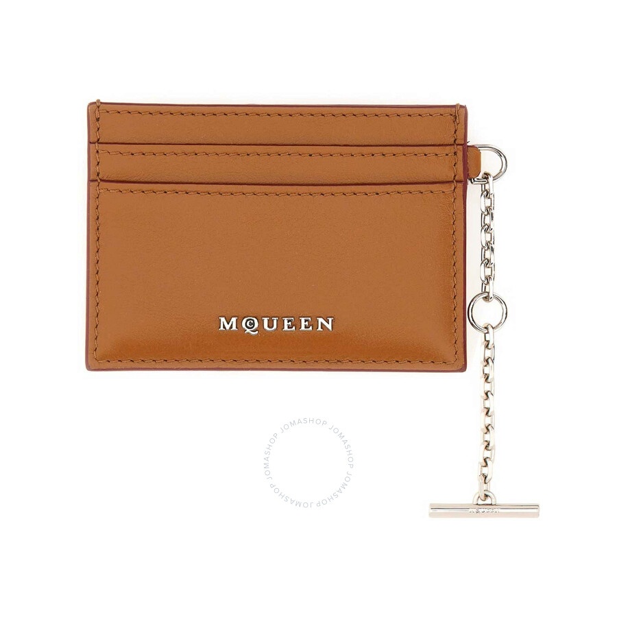 Alexander McQueen Pecan/Silver Ladies T-bar Card Holder - 1