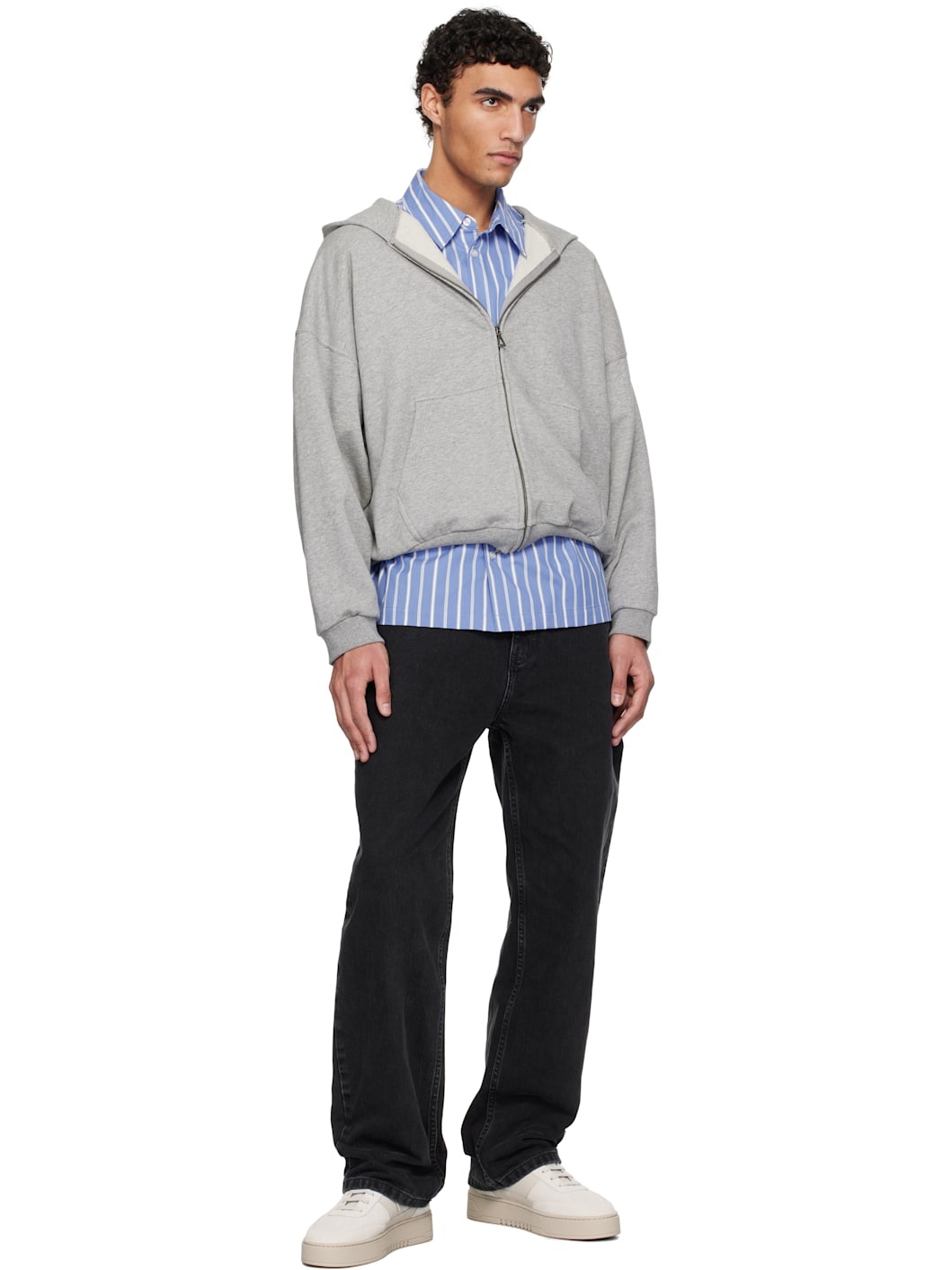 【関税込み】John Elliott グレー Frances フルジップ フーディ Frances Full Zip / Sage