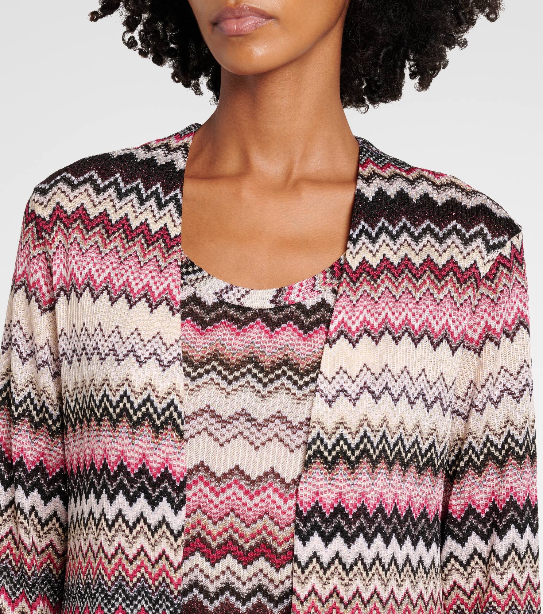 Zig Zag lamé cardigan - 4