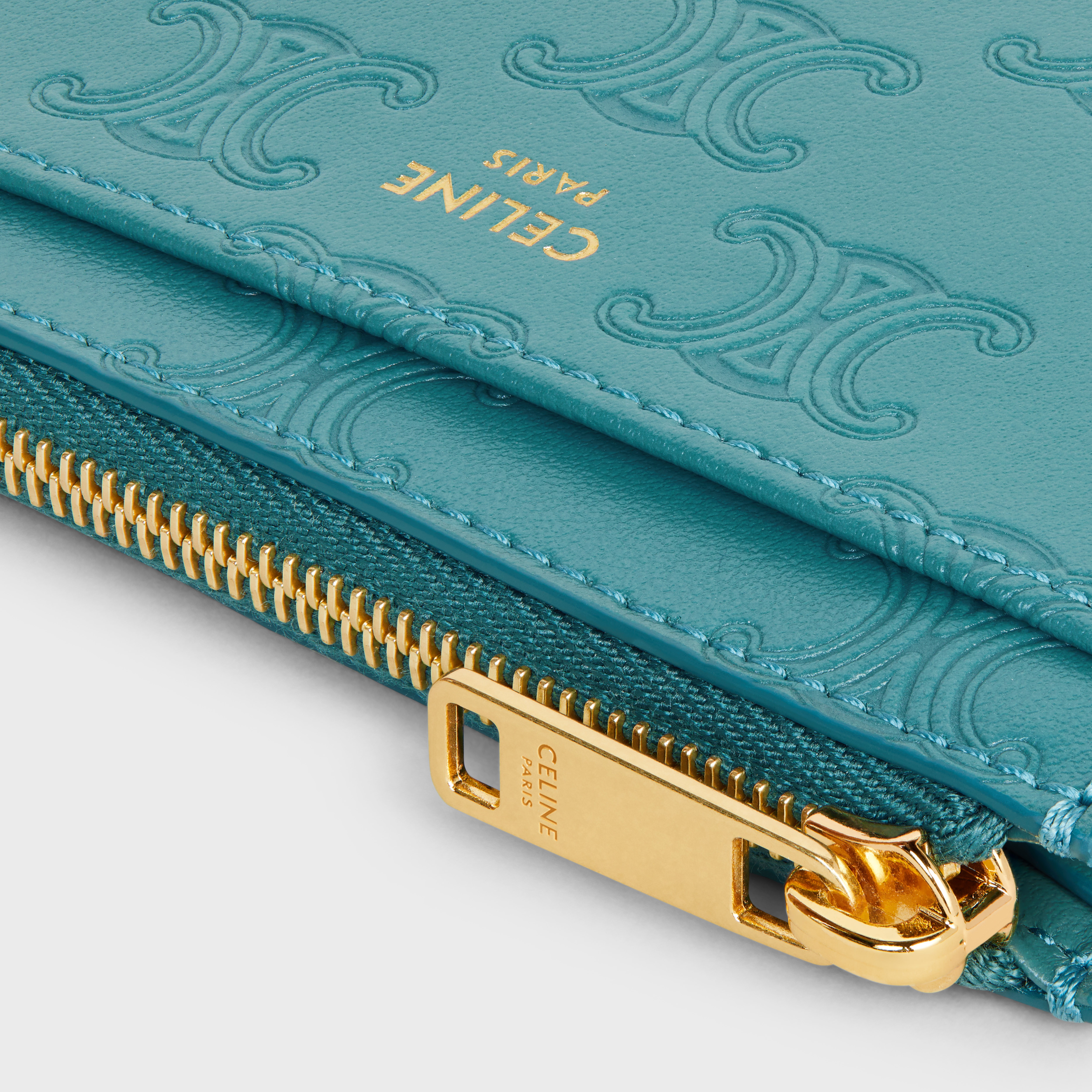 Zipped Card Holder in triomphe Embossed smooth calfskin - 4