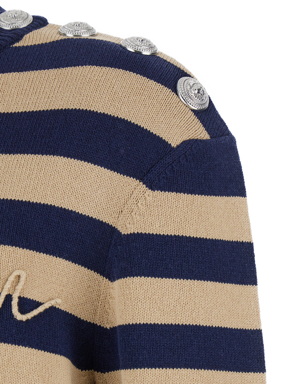 Balmain Men Emb Balmain Logo Mariniere Knit Sweater - 3