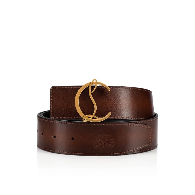 Cl Logo Belt HAVANE/BK/ANTIC GOLD - 1