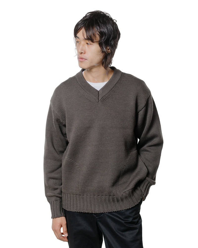 PHIGVEL MAKERS Co. Goodman's V Neck Sweater Dust Gray outlook