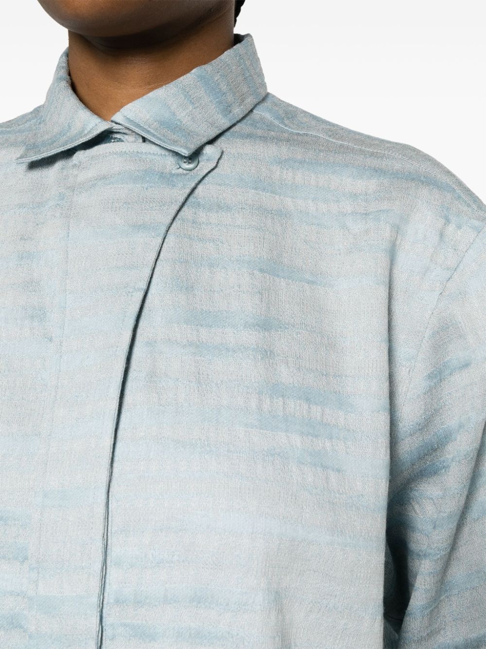 striped linen-blend shirt - 5