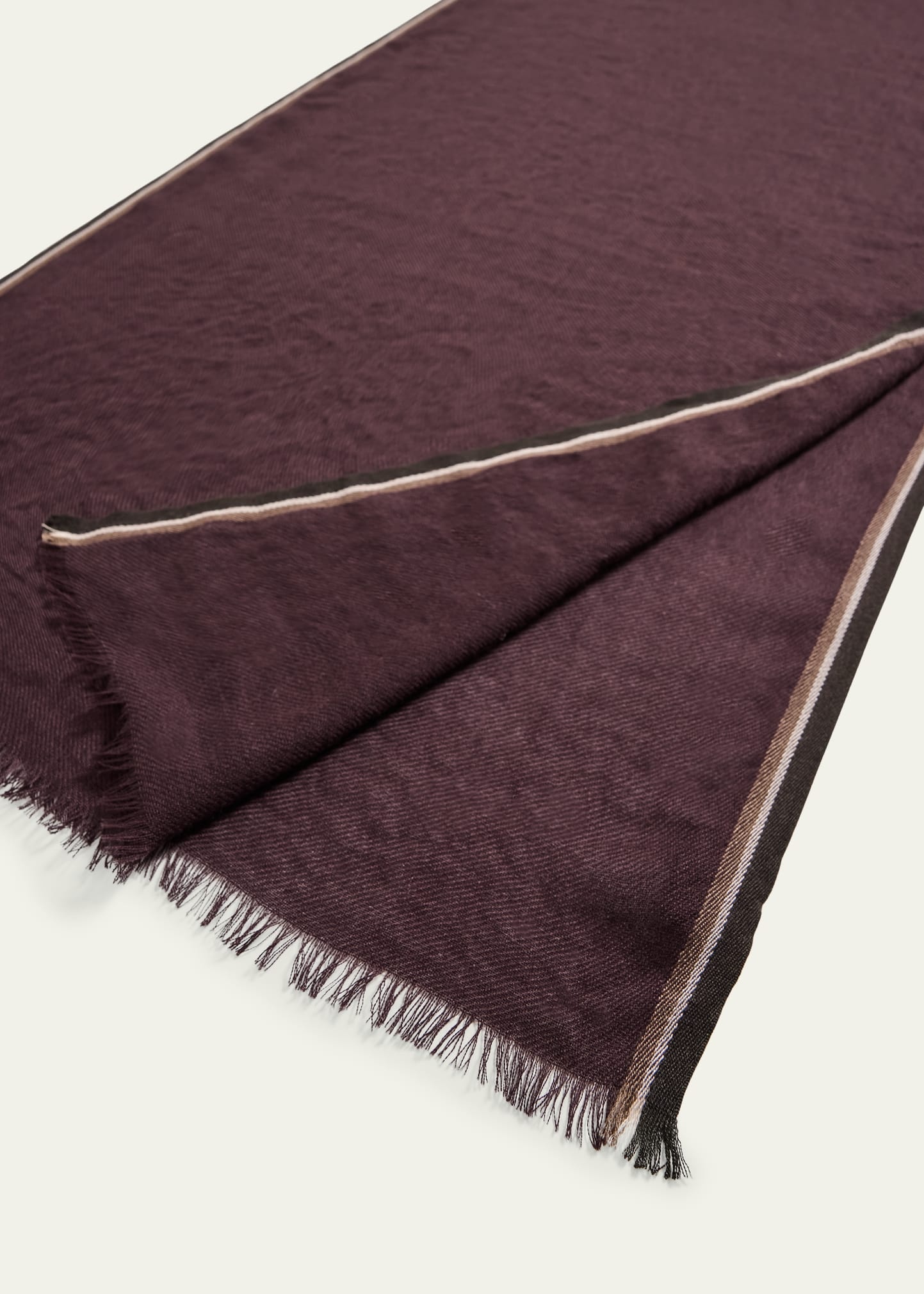 Men's Stripe-Trim Baby Cashmere Scarf - 4