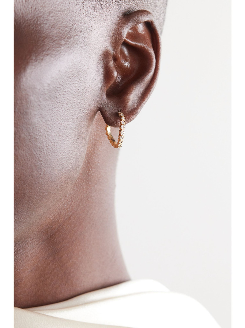 SOPHIE BILLE BRAHE Courant d'Ensemble 18-karat recycled gold diamond single hoop earring Gold outlook