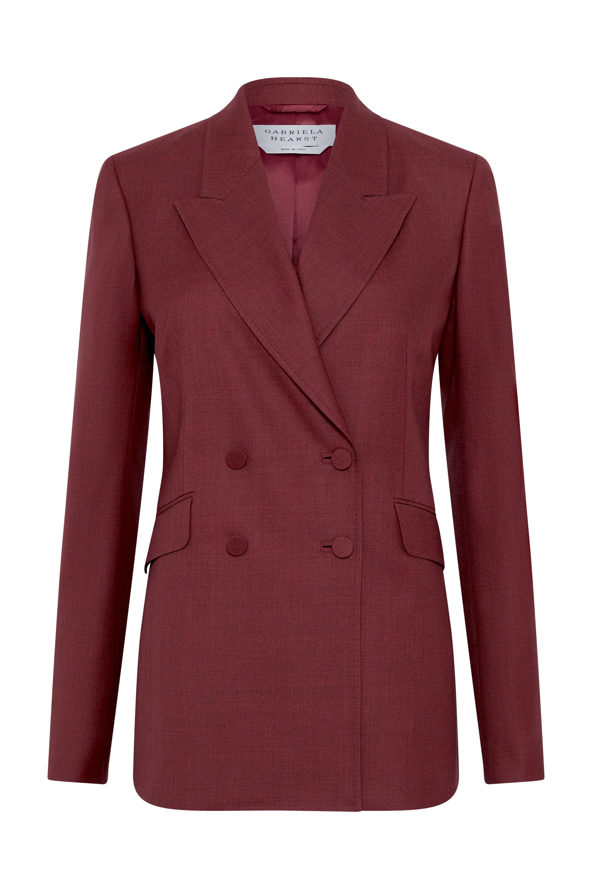 Angela Blazer in Bordeaux Wool Silk - 1