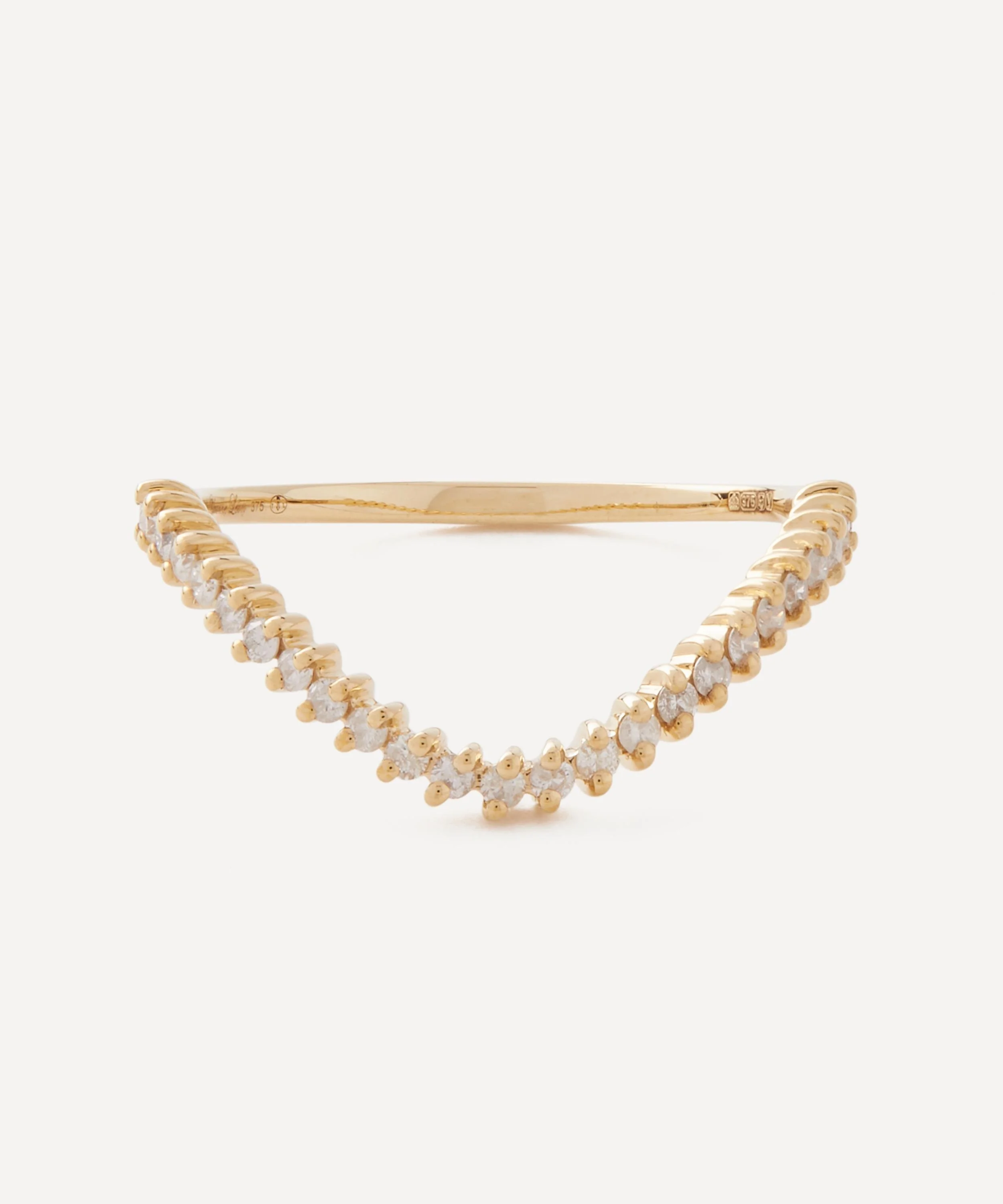 9ct Gold Mini Alliance Vague Diamond Ring - 1