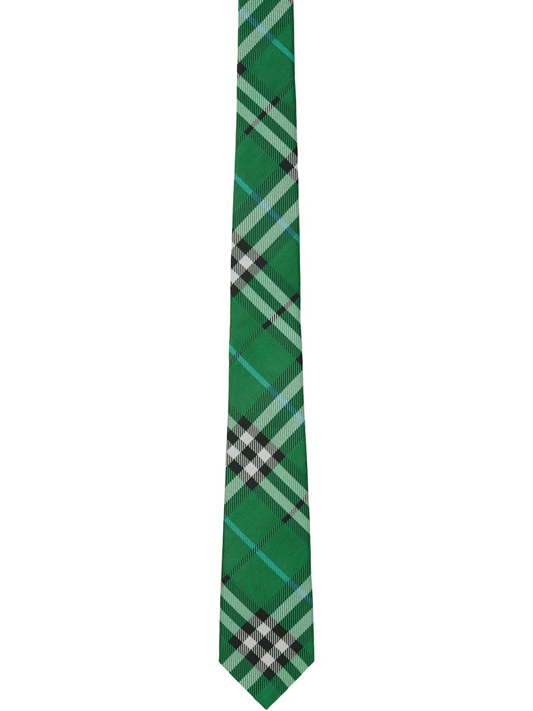 Green Check Silk Tie - 1