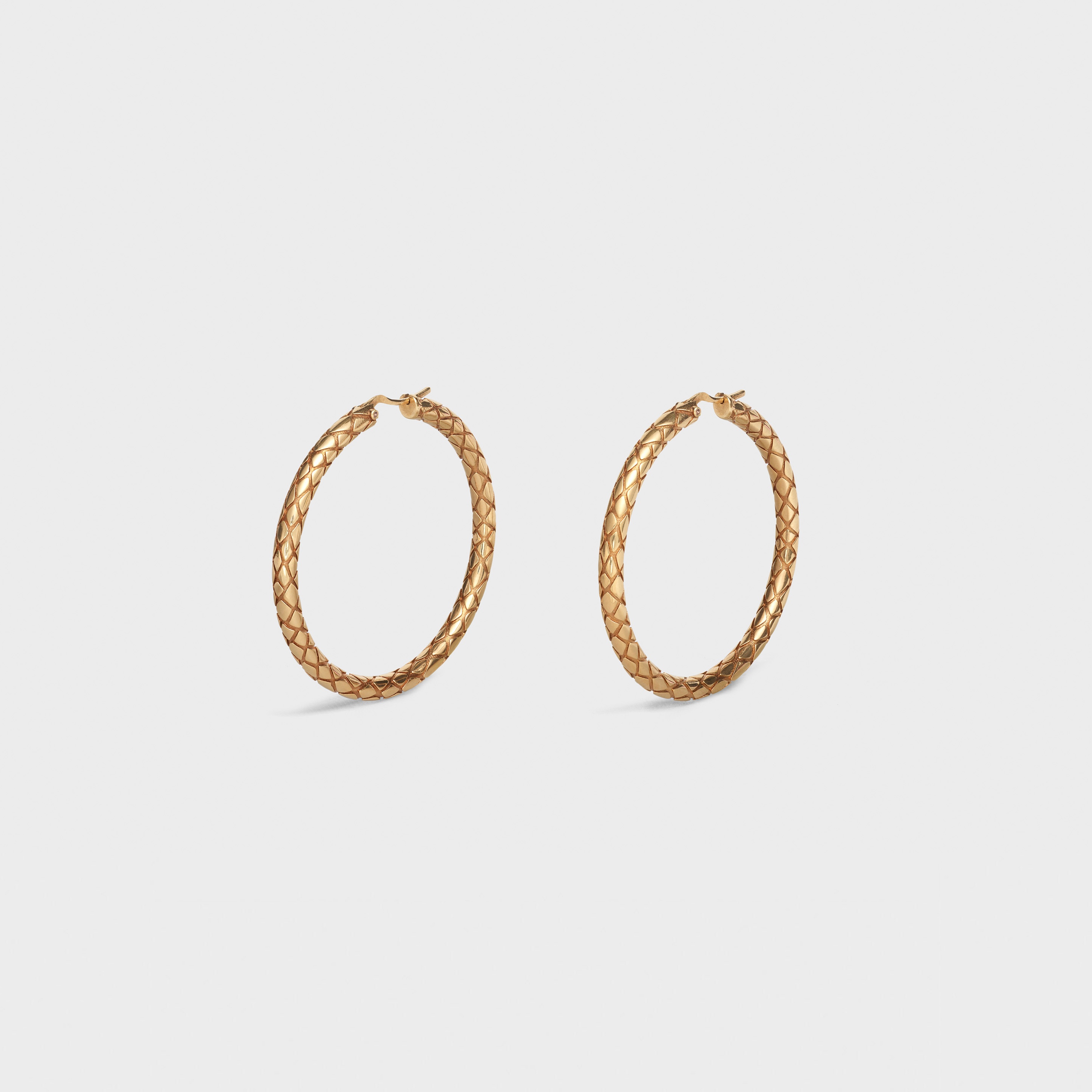 CELINE ANIMALS BOLD HOOPS  IN  BRASS WITH VINTAGE GOLD FINISH - 2