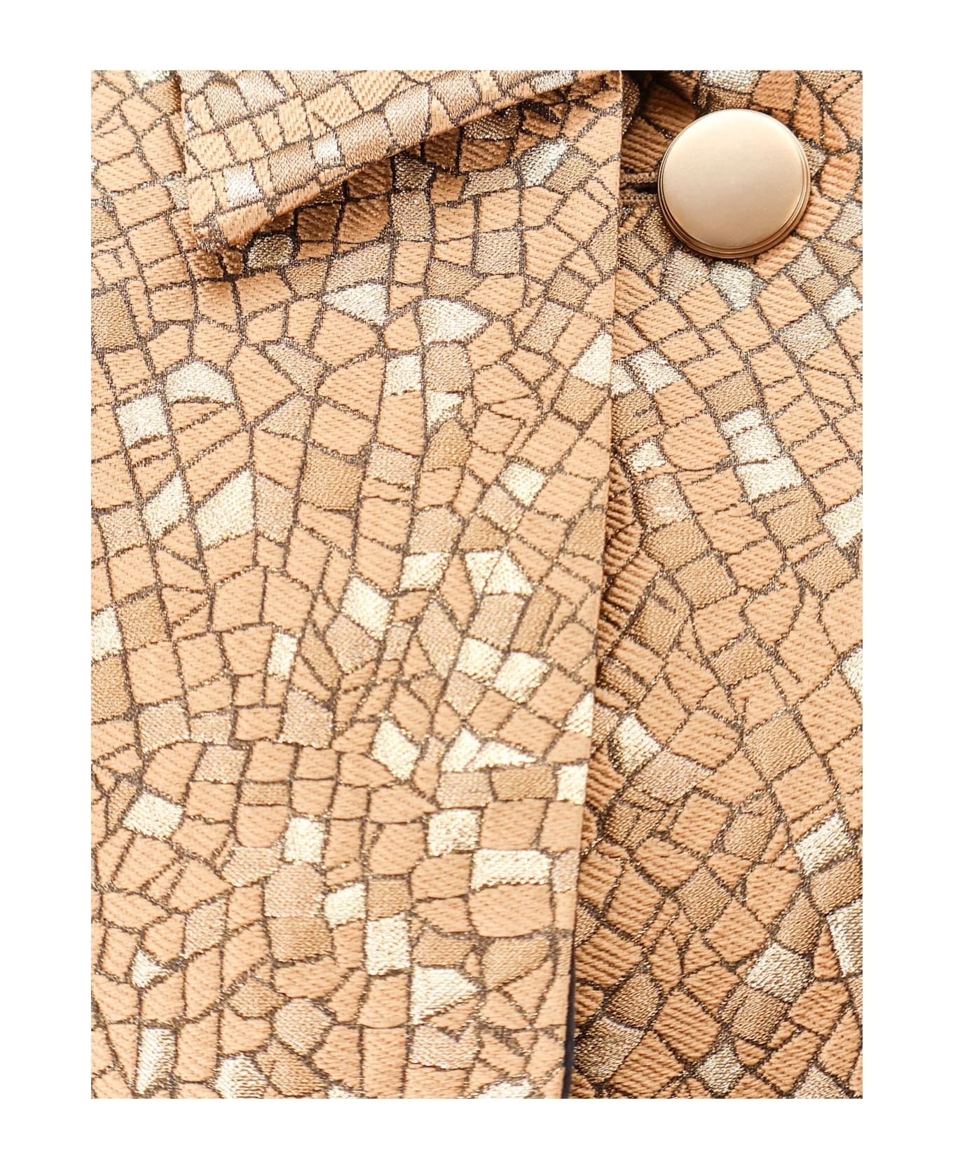 Salsa Oversize Jacquard Fabric Trench With Mosaic Effect - 3