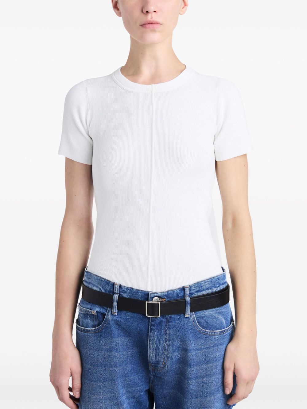ribbed crew-neck T-shirt - 5