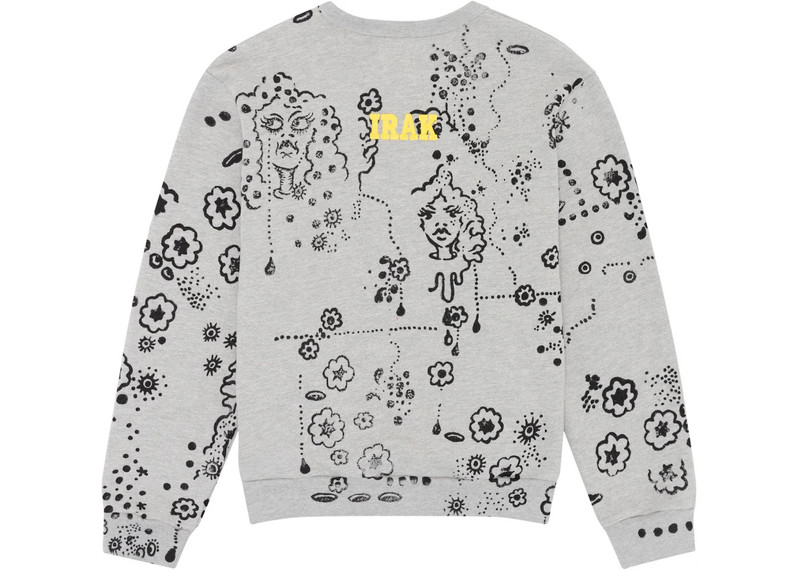 DENIM TEARS Denim Tears Irak Tears Crewneck Sweatshirt Grey outlook