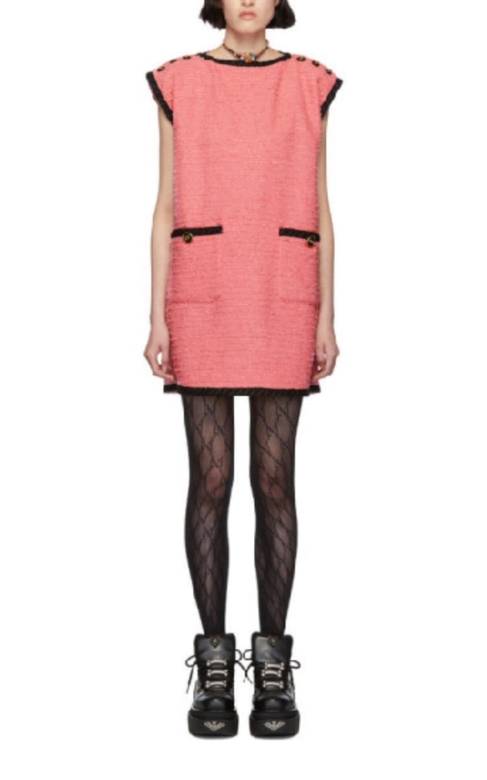 Wool Blend Pink Shift Dress - 2