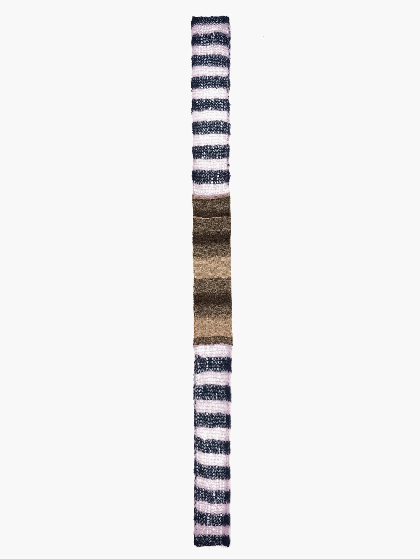 Contrast-stripe panelled extra-long scarf - 4