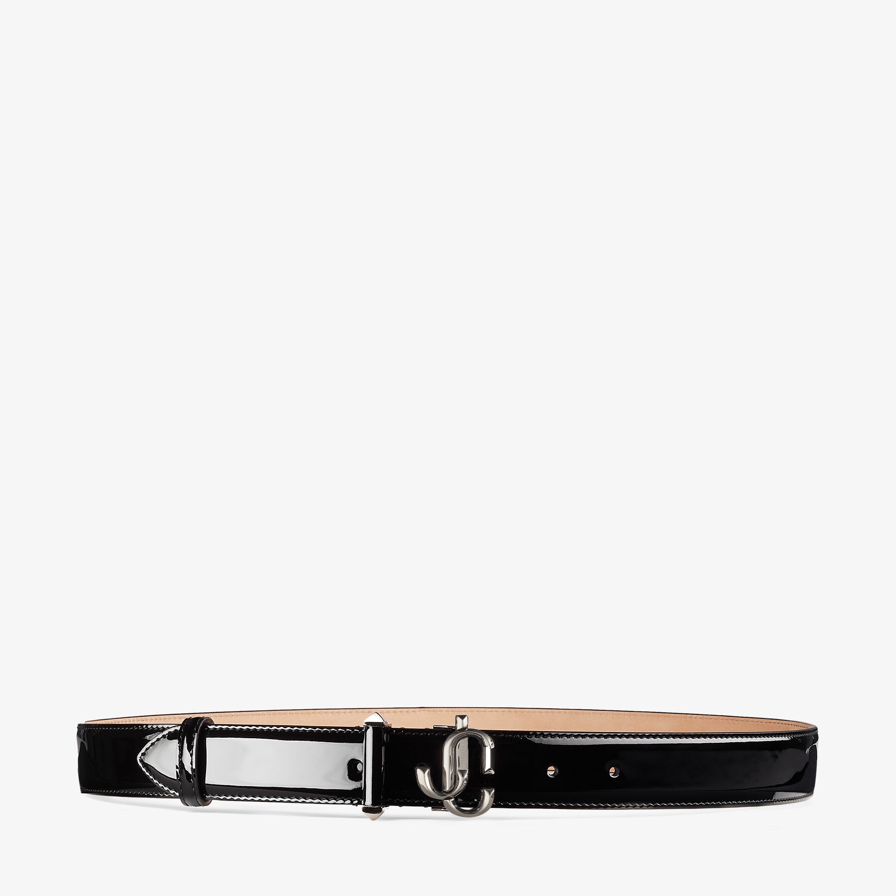 Jc-bar Blt
Black Patent Leather Bar Belt with JC Emblem - 1