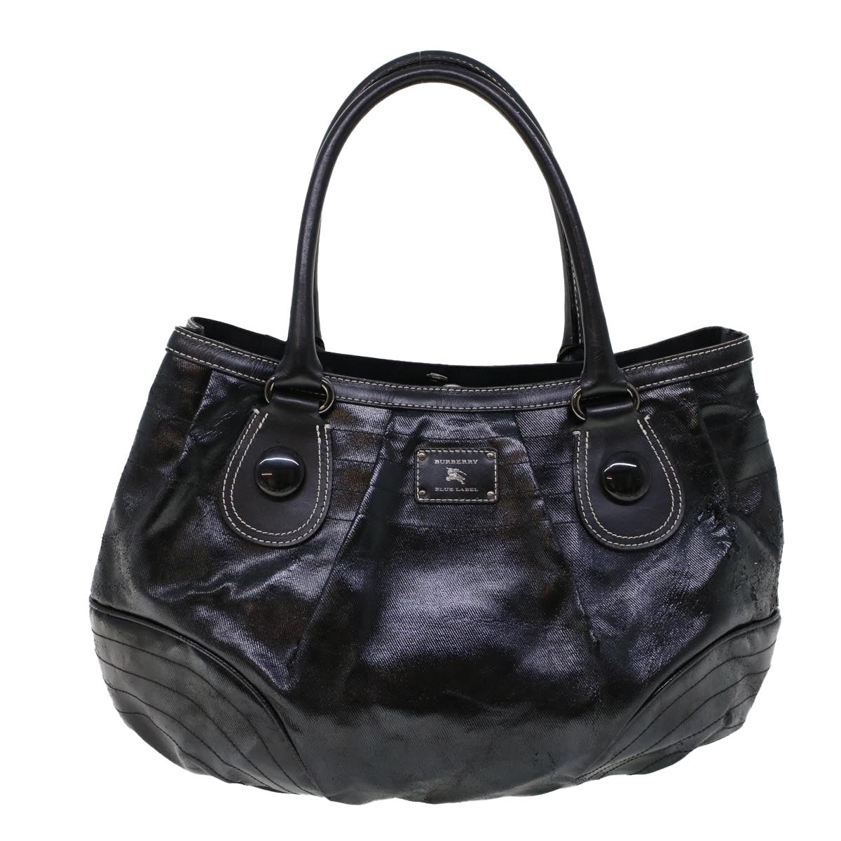 Burberry Blue Label Shoulder Bag Coated Canvas Black - 13
