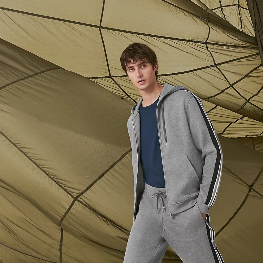 "Run H" zipped hooded sweater - 1