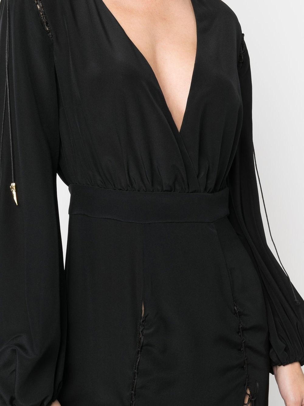 front-slit silk midi dress - 5