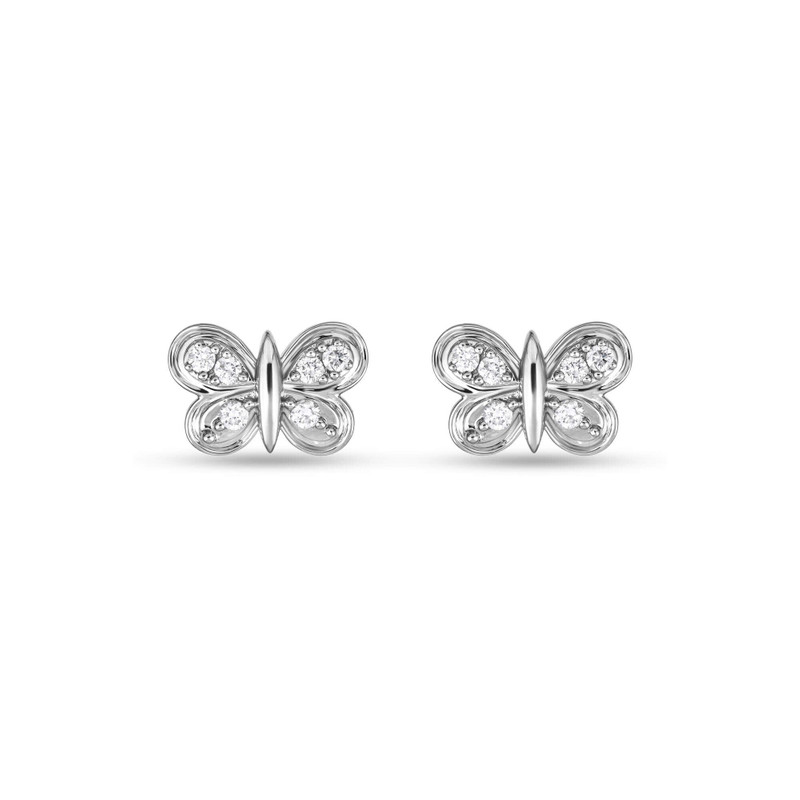 Diamond Puff Butterfly Studs 1