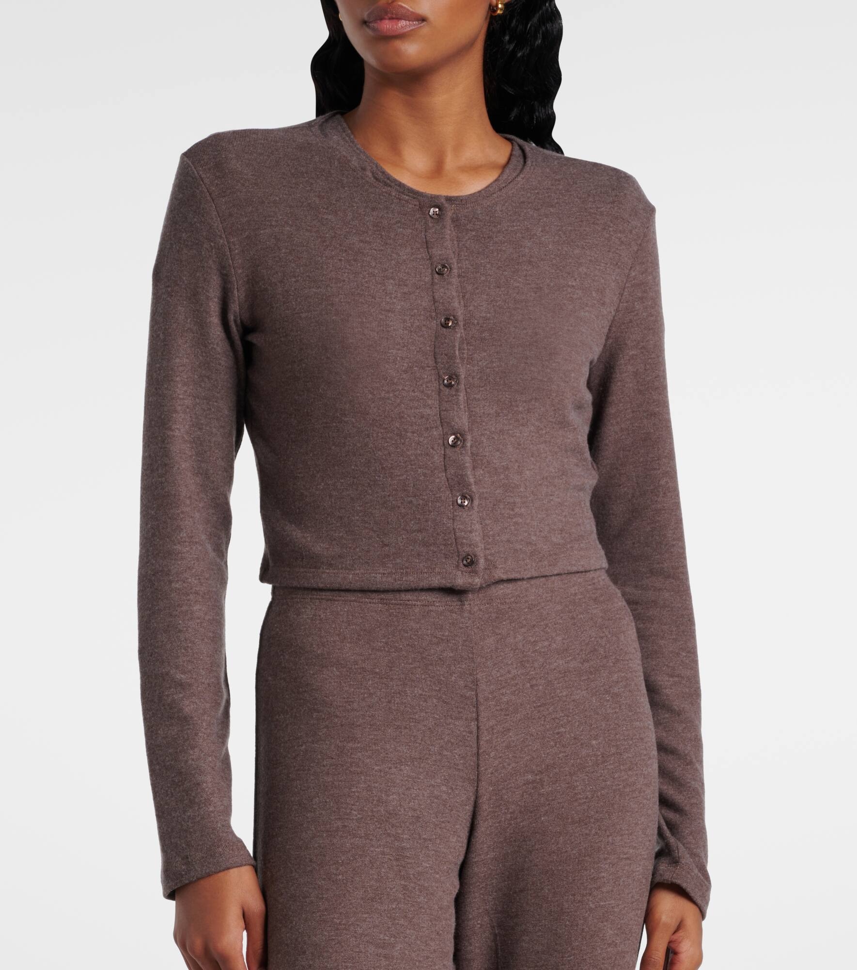 Lauren cropped jersey cardigan - 5